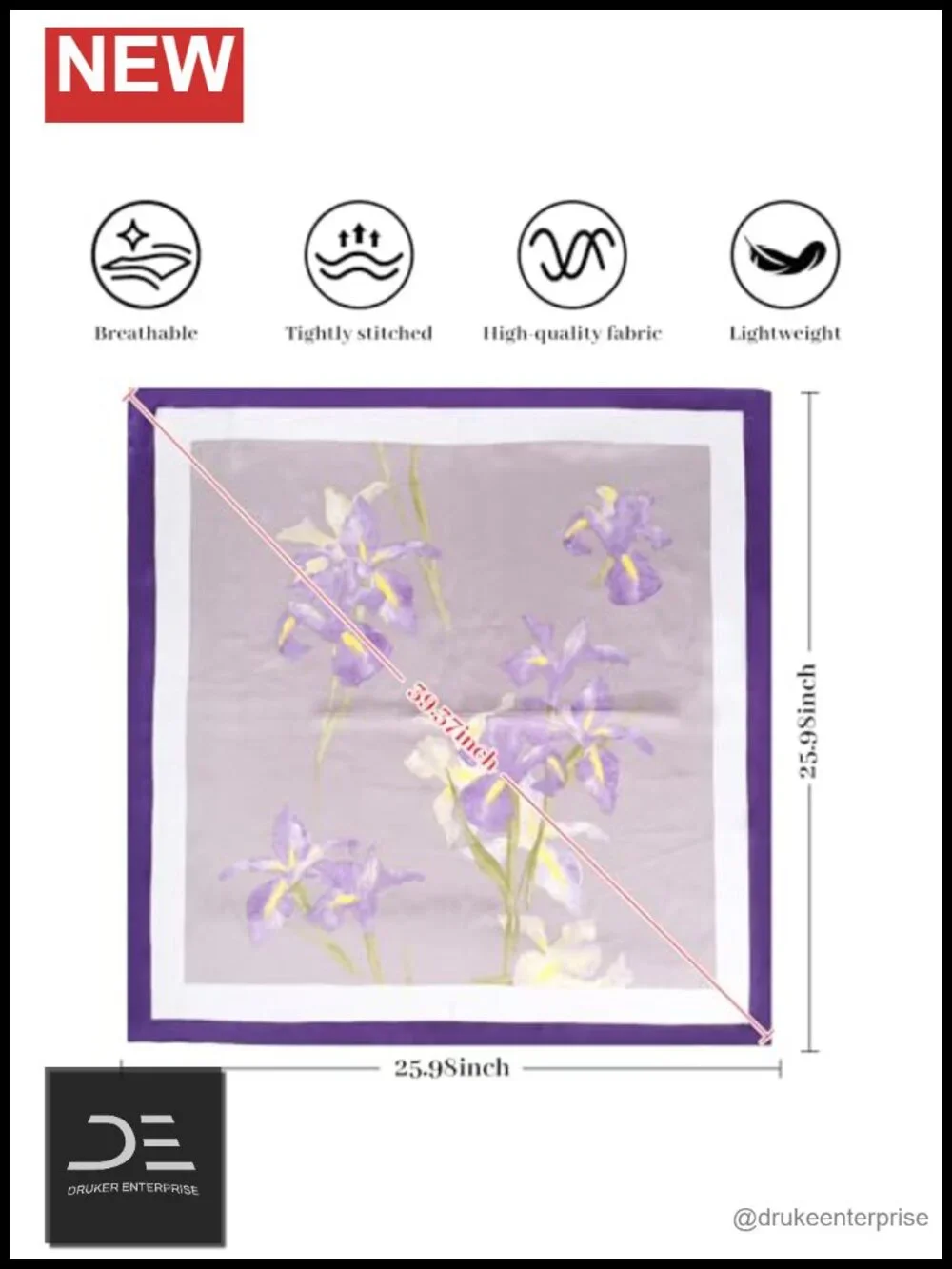 4-Pack Square Silk-Like Scarves for Women Lightweight Hair Neck Scarf 26